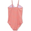 image:imageLands End Girls Chlorine Resistant Cutout One Piece SwimsuitCoralGingham