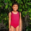 image:imageLands End Girls Chlorine Resistant Racerback One Piece SwimsuitNeon Fuchsia