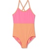 image:imageLands End Girls Chlorine Resistant Reversible One Piece SwimsuitPinkOrange Tropical Floral