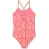 image:imageLands End Girls Chlorine Resistant Reversible One Piece SwimsuitPinkOrange Tropical Floral