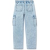 image:imageLands End Girls Denim Cargo Wide Leg JeansLight Blue Sky