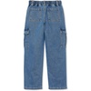 image:imageLands End Girls Denim Cargo Wide Leg JeansMetro Blue