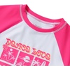 image:imageLands End Girls Graphic Mock Neck UPF 50 Sun Protection Rash GuardSunshinePinkWhite