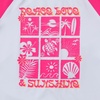 image:imageLands End Girls Graphic Mock Neck UPF 50 Sun Protection Rash GuardSunshinePinkWhite