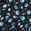 image:imageLands End Girls Long Sleeve Gathered Waist Jersey DressBlack Watercolor Planets