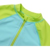 image:imageLands End Girls Long Sleeve Half Zip One Piece UPF 50 SwimsuitBlueYellow Colorblock