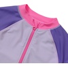 image:imageLands End Girls Long Sleeve Half Zip One Piece UPF 50 SwimsuitPurplePink Colorblock