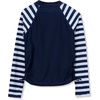 image:imageLands End Girls Long Sleeve Zip Front UPF 50 Rash GuardDeep Sea Navy Stripes
