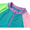 image:imageLands End Girls Long Sleeve Zip Front UPF 50 Rash GuardTealPinkGreen Colorblock