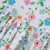 image:imageLands End Girls Short Sleeve Gathered Waist Jersey DressAntique Ivory Floral