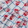 image:imageLands End Girls Short Sleeve Gathered Waist Jersey DressCheckered CherriesPink