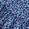 image:imageLands End Girls Short Sleeve Gathered Waist Jersey DressLeopardBlack