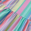 image:imageLands End Girls Short Sleeve Gathered Waist Jersey DressMulti Colorful Stripe