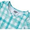 image:imageLands End Girls Short Sleeve Gathered Waist Jersey DressWhiteTeal Plaid