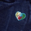 image:imageLands End Girls Velour Hoodie SweatshirtNavy Multi Hearts Stripe