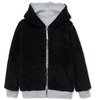 image:imageLands End Kids High Pile Lined Zip HoodieGray HeatherBlack