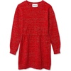 image:imageLands End Girls Chenille Cinched Waist Sweater DressApple Red Glitter