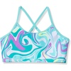 image:imageLands End Girls Chlorine Resistant Criss Cross Bikini TopAruba Blue Multi Swirl