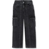 image:imageLands End Girls Denim Cargo Wide Leg JeansBlack Fade