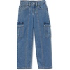 image:imageLands End Girls Denim Cargo Wide Leg JeansMetro Blue