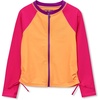 image:imageLands End Girls Long Sleeve Zip Front UPF 50 Rash GuardOrange PopPink Colorblock