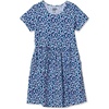 image:imageLands End Girls Short Sleeve Gathered Waist Jersey DressLeopardBlack