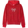 image:imageLands End Girls Velour Hoodie SweatshirtCherry Bow Stripe
