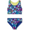 image:imageLands End Girls Wrap Front Bikini Swimsuit SetBlueMulti Floral