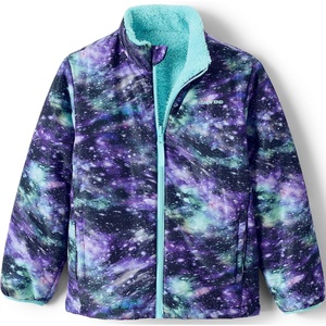 image:imageLands End Boys Reversible Fleece Puffer JacketBlue Galaxy Cosmos