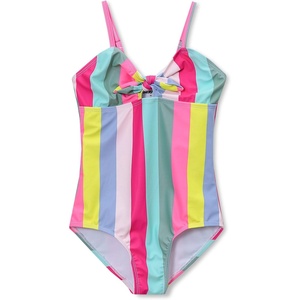 image:imageLands End Girls Chlorine Resistant Cutout One Piece SwimsuitMulti Stripe