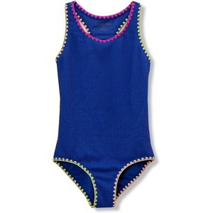 image:imageLands End Girls Chlorine Resistant Racerback One Piece SwimsuitDazzling Blue