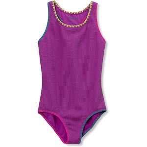 image:imageLands End Girls Chlorine Resistant Racerback One Piece SwimsuitDeep Violet