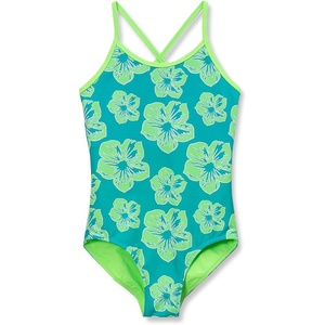 image:imageLands End Girls Chlorine Resistant Reversible One Piece SwimsuitElectric Lime Neon Floral