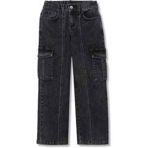 image:imageLands End Girls Denim Cargo Wide Leg JeansBlack Fade