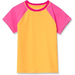 image:imageLands End Girls Graphic Mock Neck UPF 50 Sun Protection Rash GuardBright Orange