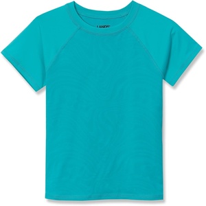 image:imageLands End Girls Graphic Mock Neck UPF 50 Sun Protection Rash GuardCeramic BlueFloral