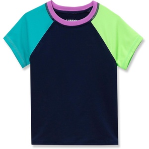 image:imageLands End Girls Graphic Mock Neck UPF 50 Sun Protection Rash GuardNavy Colorblock