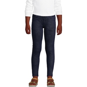 image:imageLands End Girls Iron Knee Denim JeggingsDark Blue Rinse