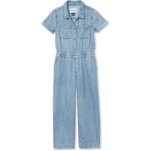 image:imageLands End Girls Lightweight Denim JumpsuitIndigo Chambray