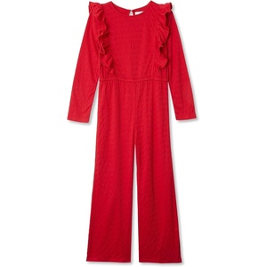 image:imageLands End Girls Long Sleeve Cozy JumpsuitApple Red