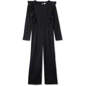 image:imageLands End Girls Long Sleeve Cozy JumpsuitBlack