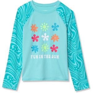 image:imageLands End Girls Long Sleeve Mock Neck UPF 50 Swim Rash GuardFun in the SunAruba Blue