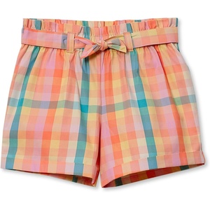 image:imageLands End Girls Pull On Solid ShortsOrange Multi Plaid
