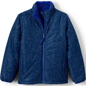 image:imageLands End Girls Reversible Fleece Puffer JacketNight Sky Print