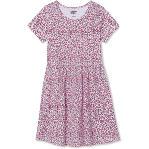 image:imageLands End Girls Short Sleeve Gathered Waist Jersey DressRed White and Blue Floral