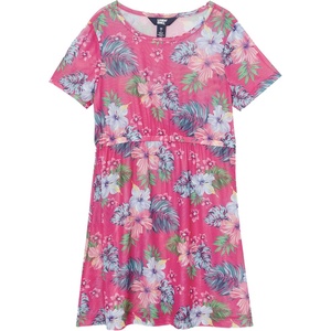 image:imageLands End Girls Short Sleeve Mesh Cover UpHot Pink Palm