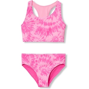 image:imageLands End Girls Wrap Front Bikini Swimsuit SetPink Tie Dye