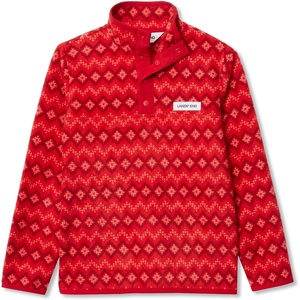 image:imageLands End Kids Fleece Quarter ZipApple Red Fairisle