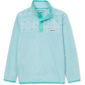 image:imageLands End Kids Fleece Quarter ZipAqua Ice Snowflakes