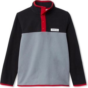 image:imageLands End Kids Fleece Quarter ZipBlackGrayRed